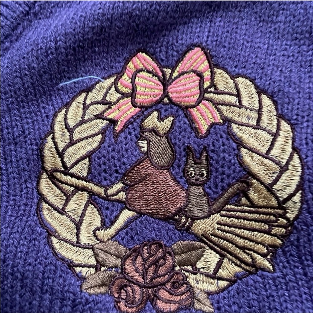 Kiki's Delivery Service Cardigan Sweater Woman Studio Ghibli Purple Knit 5X H2 - Picture 3 of 6